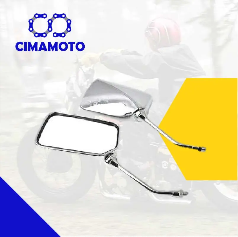 RETROVISOR CM CUADRADO CROMADO